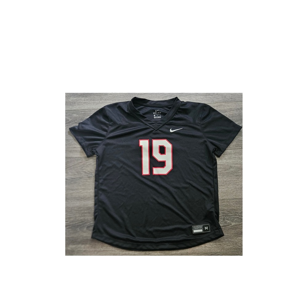 Nike Dri-FIT Football Jersey #19‎ Black Medium Mens Training Athletic